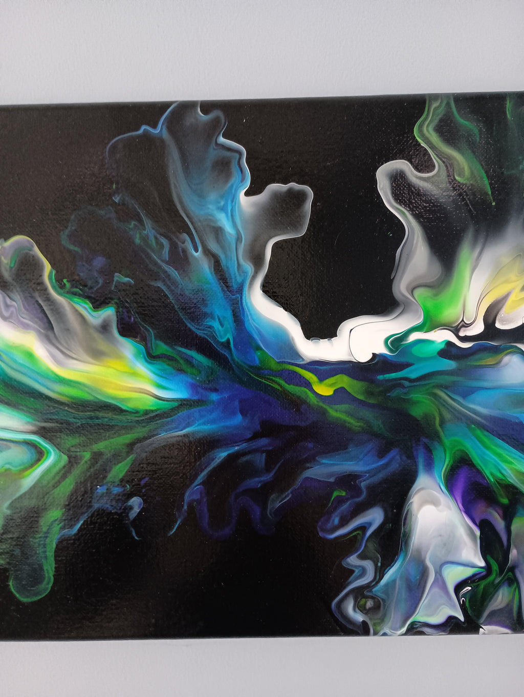 Emerald Flow - 10x20" Acrylic Pour Painting
