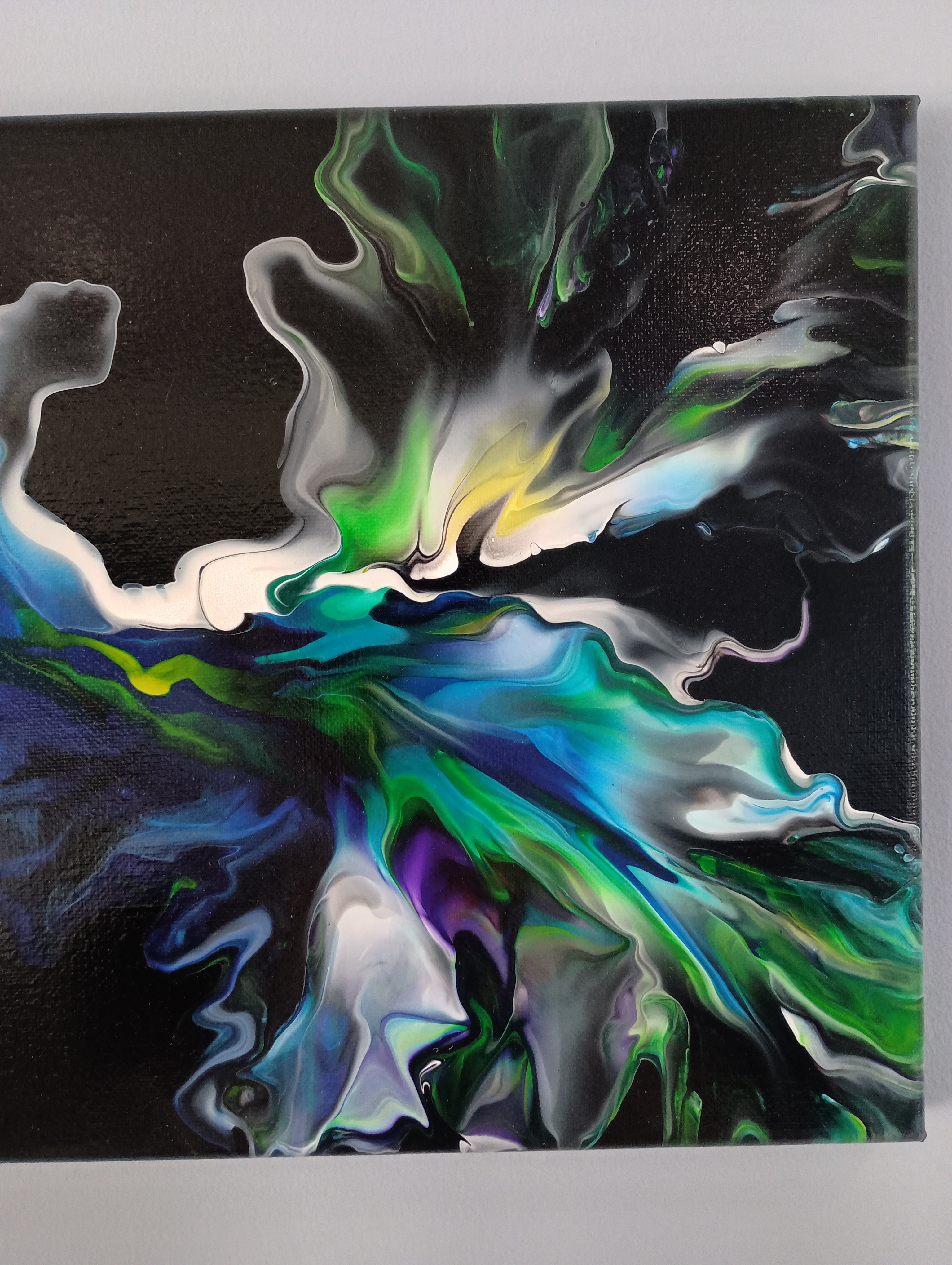 Emerald Flow - 10x20" Acrylic Pour Painting