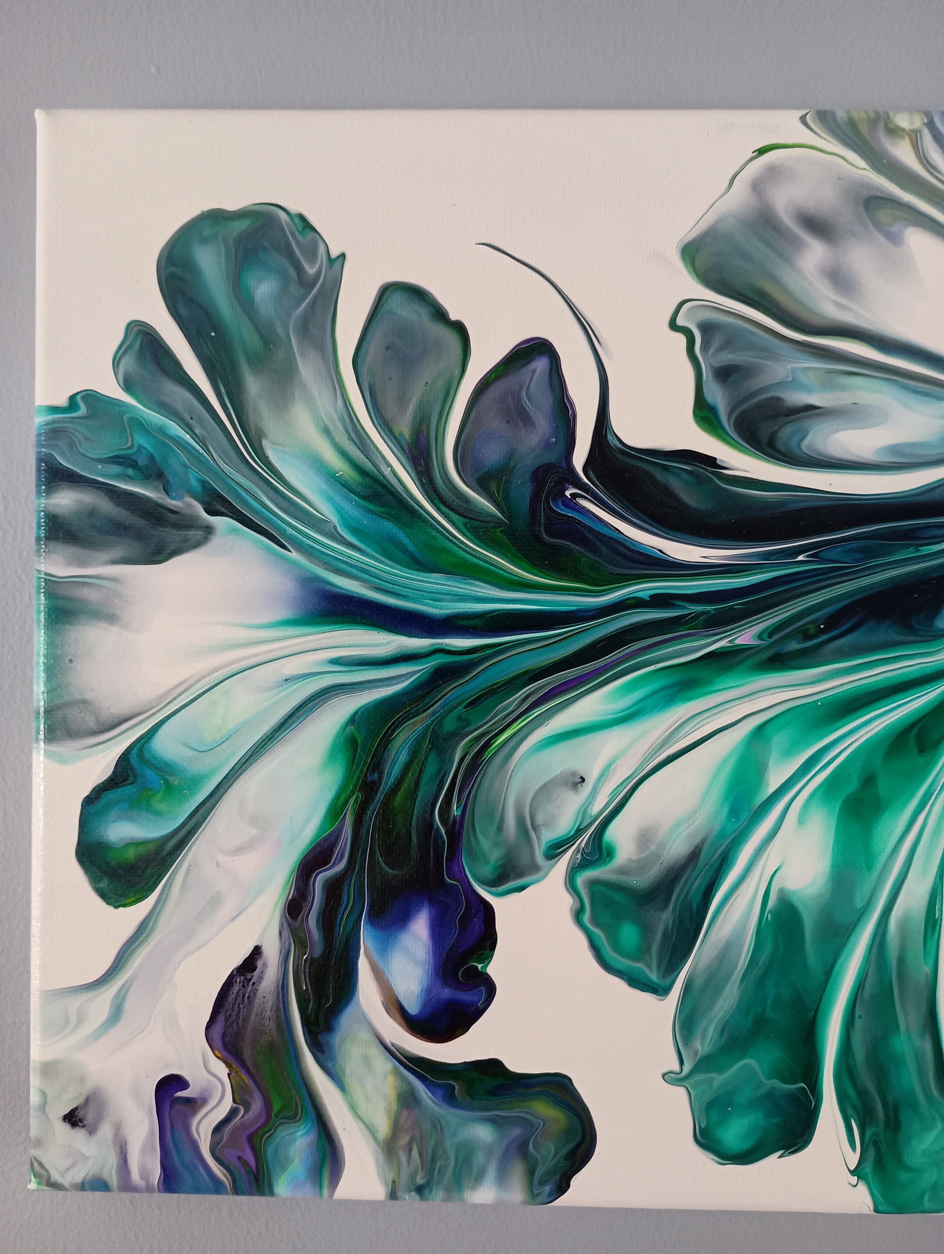 Botanical Reverie - 10x20" Acrylic Pour Painting