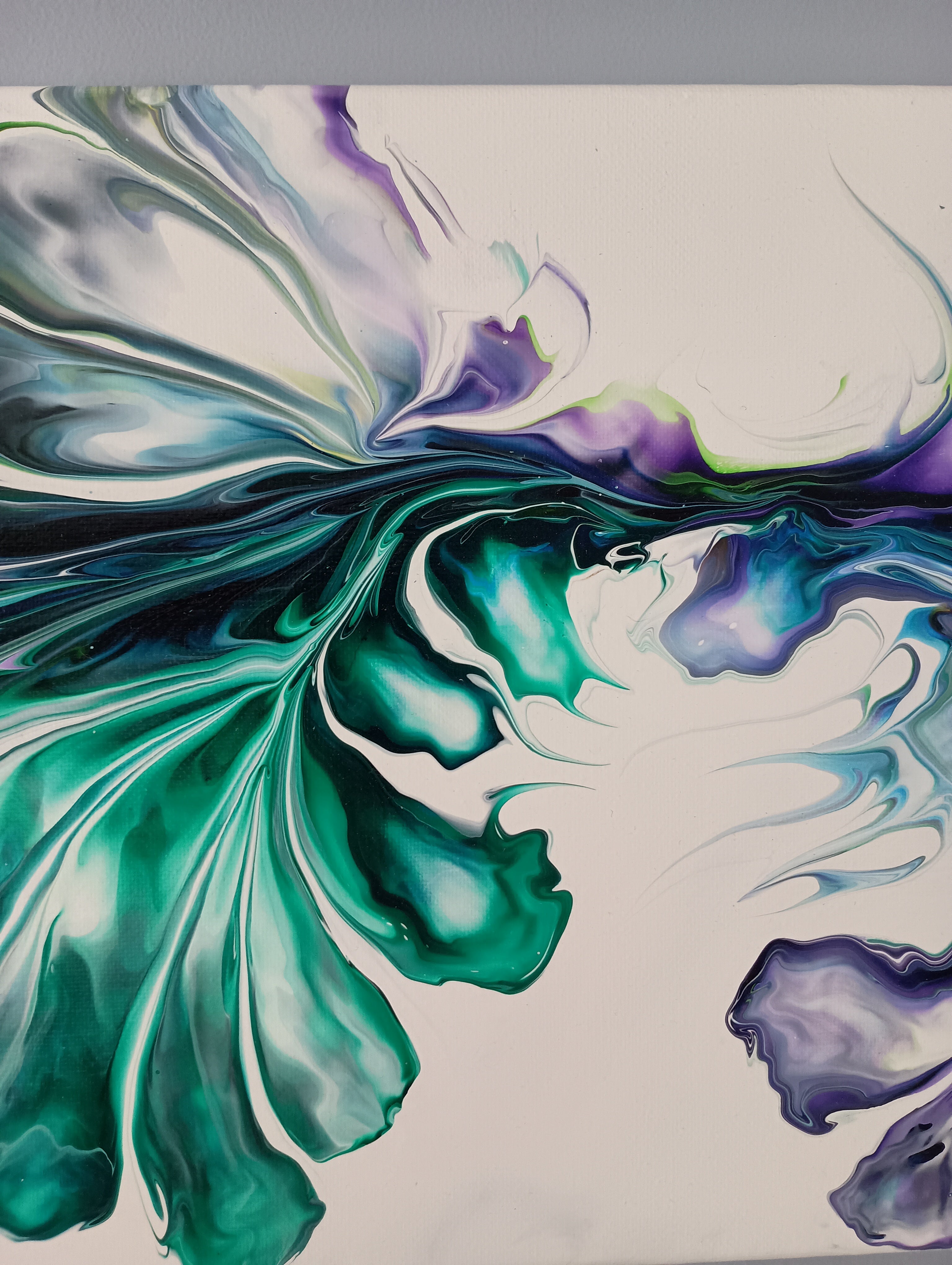 Botanical Reverie - 10x20" Acrylic Pour Painting