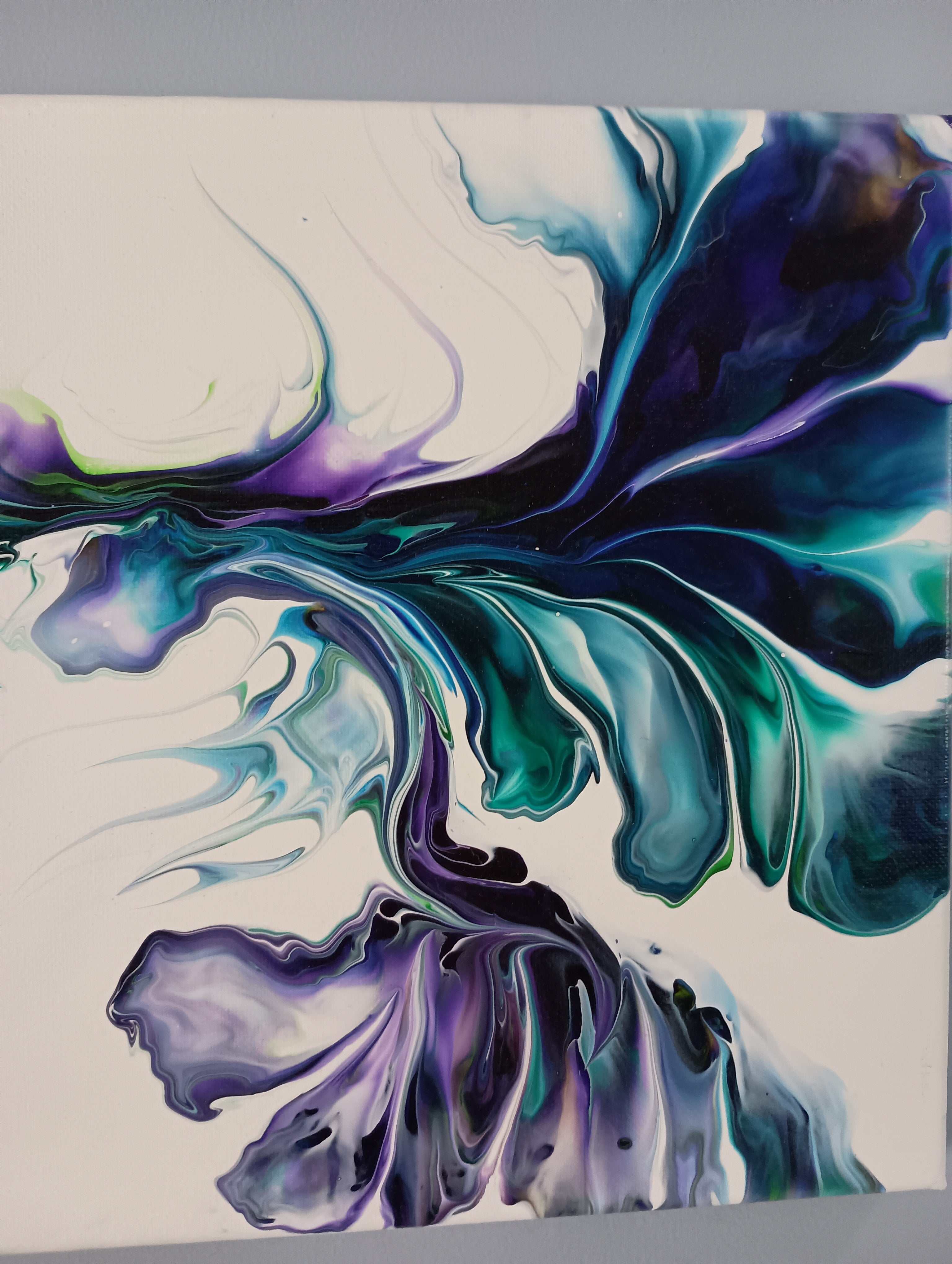 Botanical Reverie - 10x20" Acrylic Pour Painting