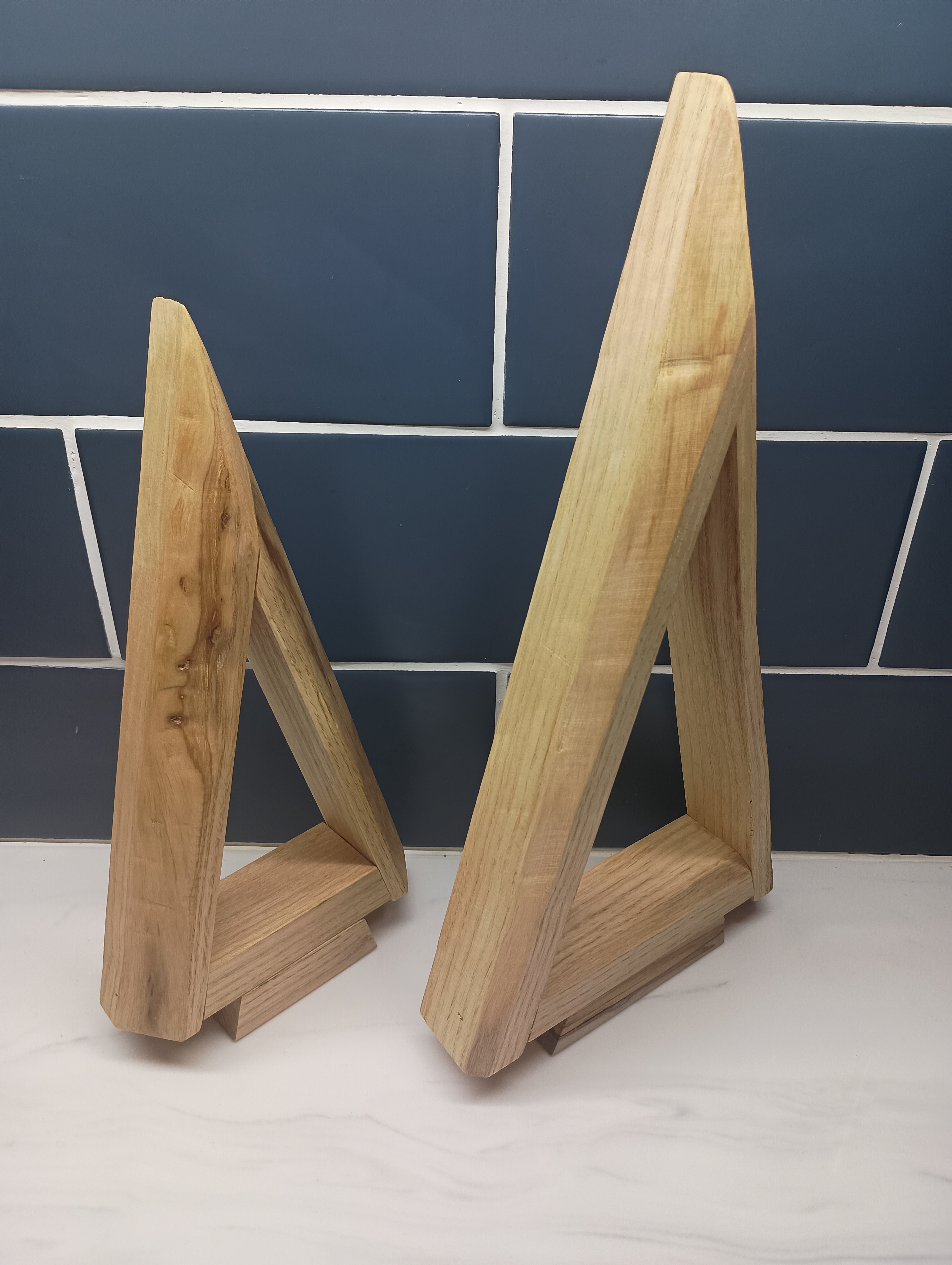 Minimalist Reclaimed Red Oak Christmas Tree Set with Live Edge