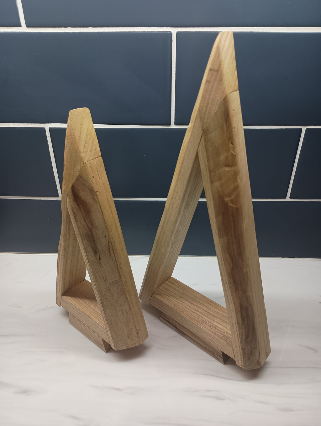 Minimalist Reclaimed Red Oak Christmas Tree Set with Live Edge
