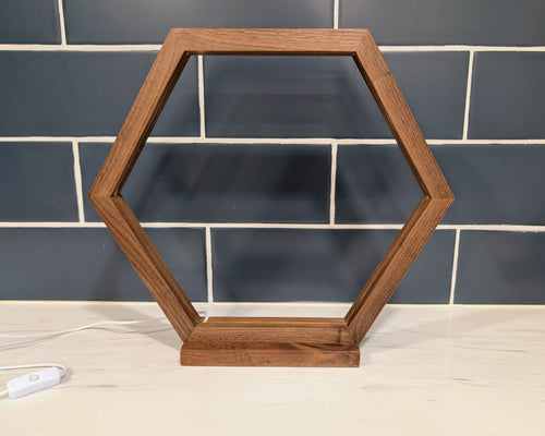 Hexagon Walnut Lamp